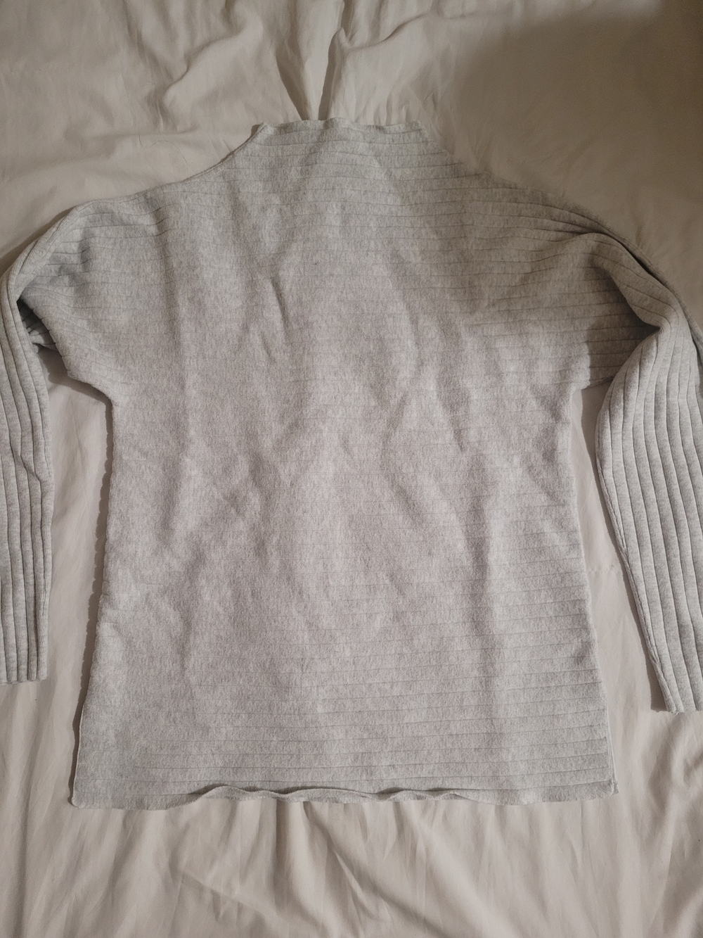 Banana Republic Heather Gray Ribbed Scoop-Neck Top